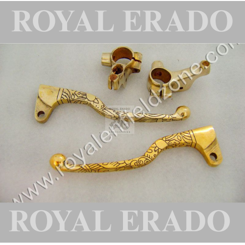 Royal enfield engraved laser etching brass clutch and brake lever set  for vintage g2 1962 old model bullet 350 standard electra cast iron engine ci engine