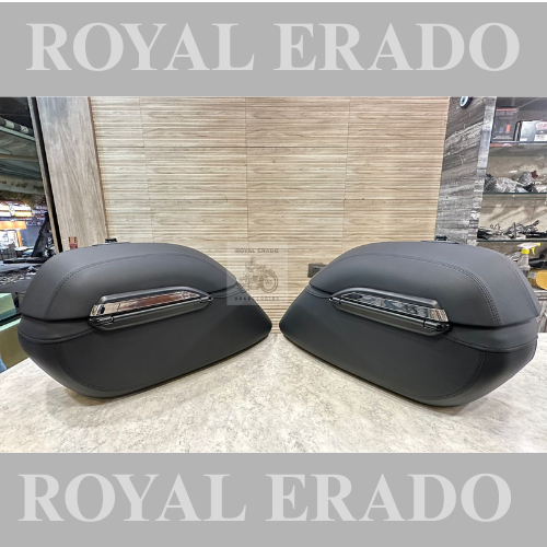 Harley Davidson fat boy 883 iron street bob street glide , Royal enfield super meteor side panniers side bags with lock