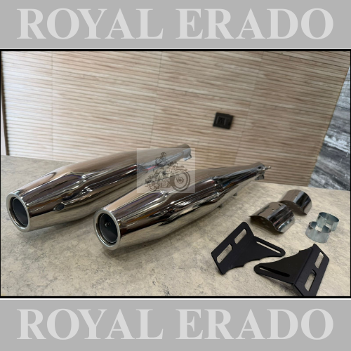 Venom Performance exhaust Stainless steel silencer with DB killer D.B killer in chrome with ceramic wool with base sound for Classic 650 twin