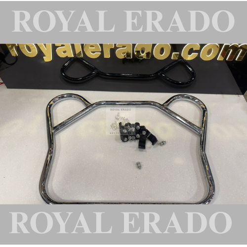 Royal Enfield vintage G2 1962 old model bullet 350 cast iron engine, CI engine Standard, Electra Classic Butterfly military army type leg guard, crash bar in chrome with fitting clamps
