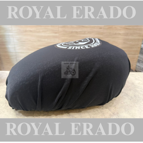 Royal Enfield Classic Electra Standard reborn Battalion Meteor 350 Super Meteor 650 Short gun 650 Hunter 350 and vintage 2 1962 old model bullet 350 tank cover black with Royal Enfield re logo.