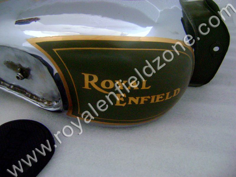 18 TO 20 LITRES MILITARY GREEN PAINTED TANK (CAN BE PAINTED ACCORDING TO YOUR BIKE ) FOR ROYAL ENFIELD WITH RUBBER KNEE PAD