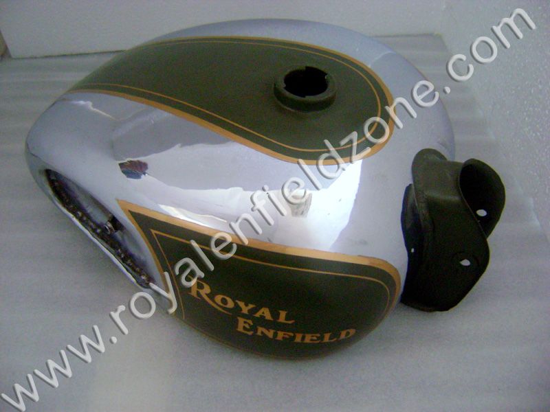 18 TO 20 LITRES MILITARY GREEN PAINTED TANK (CAN BE PAINTED ACCORDING TO YOUR BIKE ) FOR ROYAL ENFIELD WITH RUBBER KNEE PAD