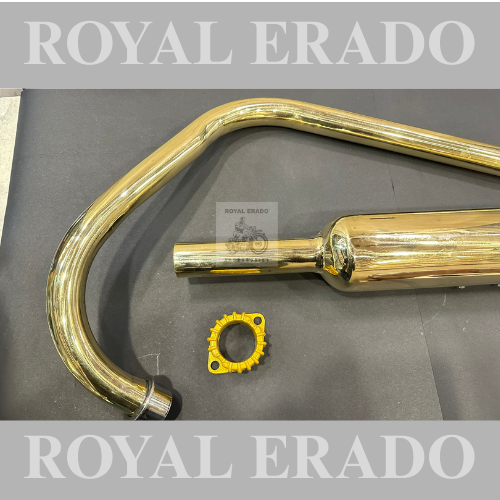 Royal enfield vintage g2 1962 model old bullet classic electra standard brass silencer exhaust and brass L- type bend pipe