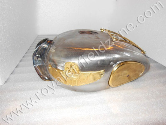 18 to 20 Liters raw tank for Royal Enfield with Brass tank grill &amp; star tank &amp; Star tank Monogram with Brass knee pad