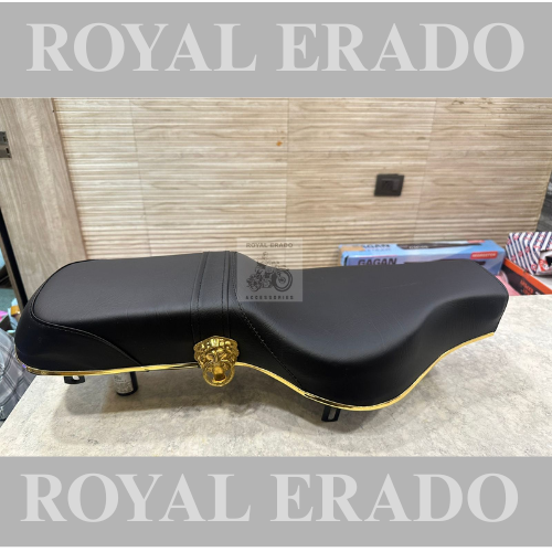 Royal Enfield Vintage G2 1962 old model bullet 350 cast iron engine ci engine, Classic Electra Standard Reborn Battalion seat with brass lion buckle and golden plastic beading