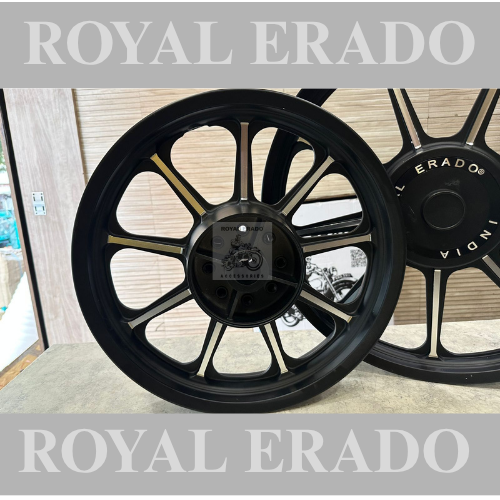 RACEBY / KINGWAY 9 spoke harley design alloy for  classic and thunderbird double disc alloy wheel (front 19” disc & rear 18" disc )