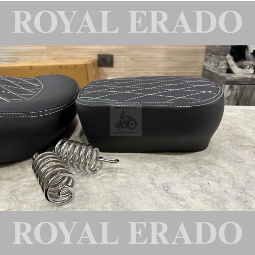 Royal enfield classic electra standard comfortable seat with springs in black for long rides