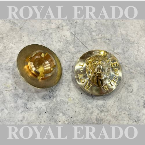 Royal enfield classic electra standard bs-3 bs-4 efi uce model suspension cap axle nut swing arm cap ghulla cap in brass with lion face