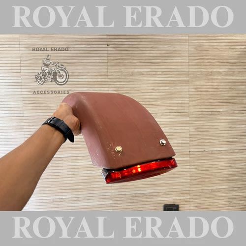 Harley Davidson 883 Bobber Style Rear Mudguard With Tail Light And Stays For Royal Enfield Classic Electra Standard
