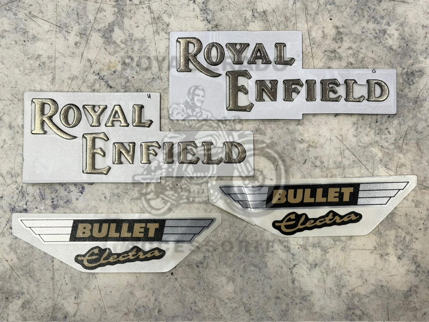 Royal Enfield Bullet Electra Tank & Toolbox Sticker Golden