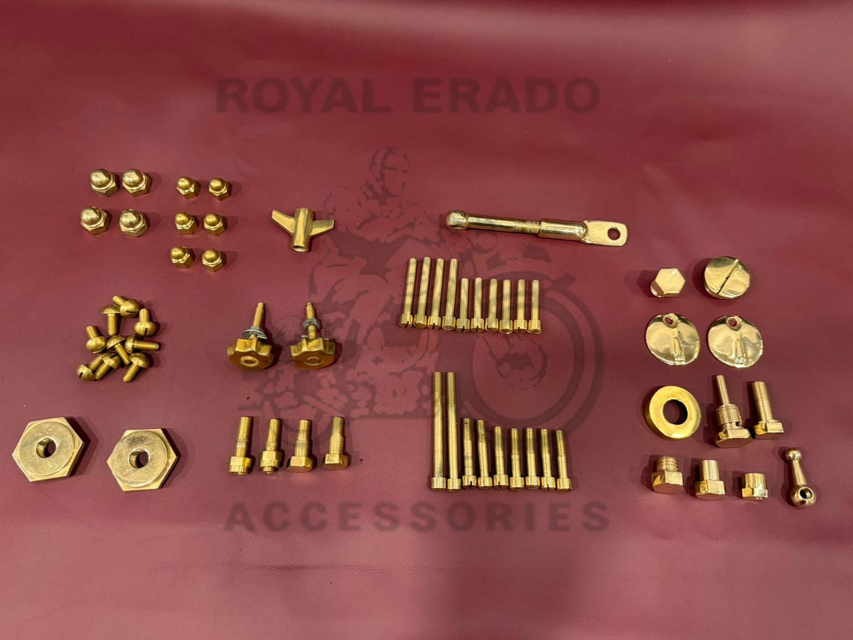 Brass Nut Bolt Kit For Old Model Royal Enfield Standard Cast Iron Engine Before 2000 Model