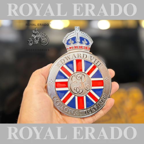 1937 King Edward Viii Coronation Car Radiator Grille Badge Logo Monogram / Queen Elizabeth Crown Logo