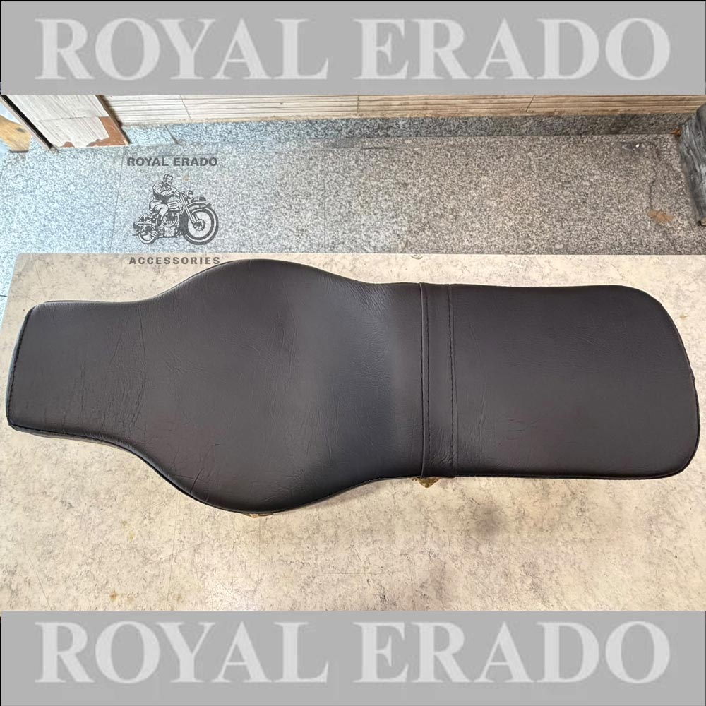 Seat With Golden Beading, Brass Star & Lion Logo For Vintage G2 1962 Old Model Bullet 350 Royal Enfield Classic Electra Standard Battalion Reborn Classic