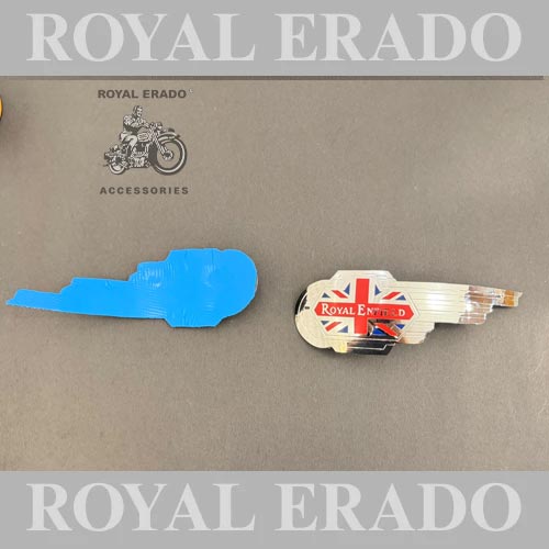 British England Tank Monogram In Chrome For Vintage G2 1962 Old Model Royal Enfield Classic, Electra, Standard Reborn Classic, New Standard Battalion