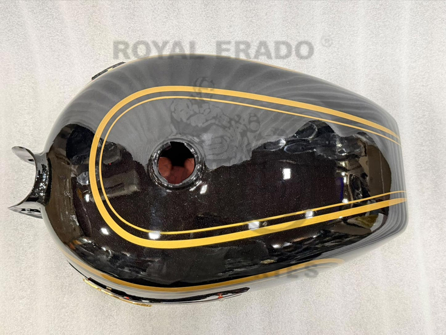 Vintage G2 1962 Old Model Bullet 350 Standard 350 Tank With Monogram, Golden Lining Pinstripe With Paint With Antirust Coating Inside  For Classic Electra Standard Before 2014 Model