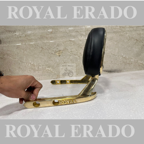 Royal Enfield Reborn Classic and Battalion Standard Brass Backrest with Cushion