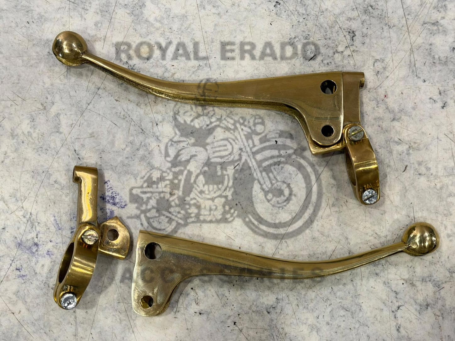 Vintage 1962 G2 Style Old Model Bullet 350 Ball Type Lever In Brass For Standard ( Non-disc Brake Bike) ( Bolts Not Included )