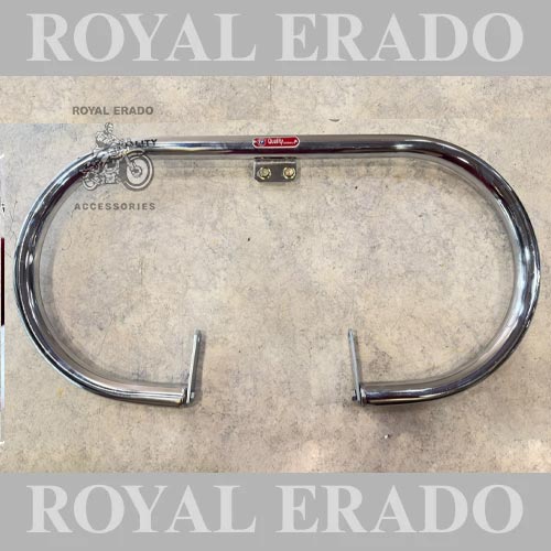 Royal Enfield Reborn Classic, New Battalion Standard, Meteor 350 Oval Leg Guard In Chrome, Vintage Kabir Singh Arjun Reddy Style Crash Guard