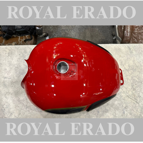 Royal enfield classic red tank without paint raw knee pads be-3 bs-4