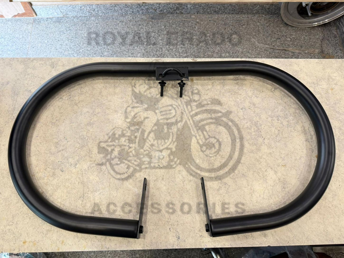 Royal Enfield Oval-shaped Black Crash Guard Leg Guard For Royal Enfield Classic, Electra, Standard Battalion, Reborn Classic, Vintage G2 1962 Old Model Bullet 350