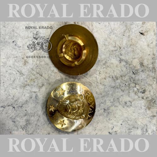 Brass Swing Arm Cap Nut Lion Face Suspension Cap Badges For Royal Enfield Classic, Standard And Electra Uce Model Bs-3 Bs-4