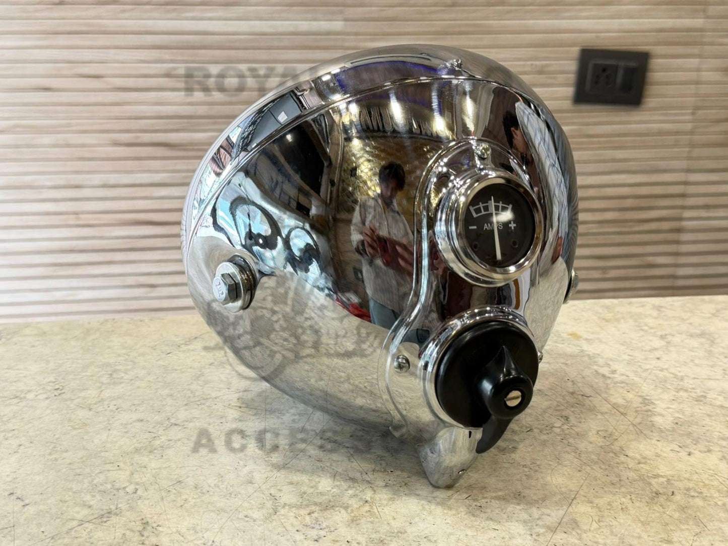 8" Headlight In Chrome Bsa Norton Triumph Royal Enfield Vintage G2 1962 Old Model Bullet 350 Standard
