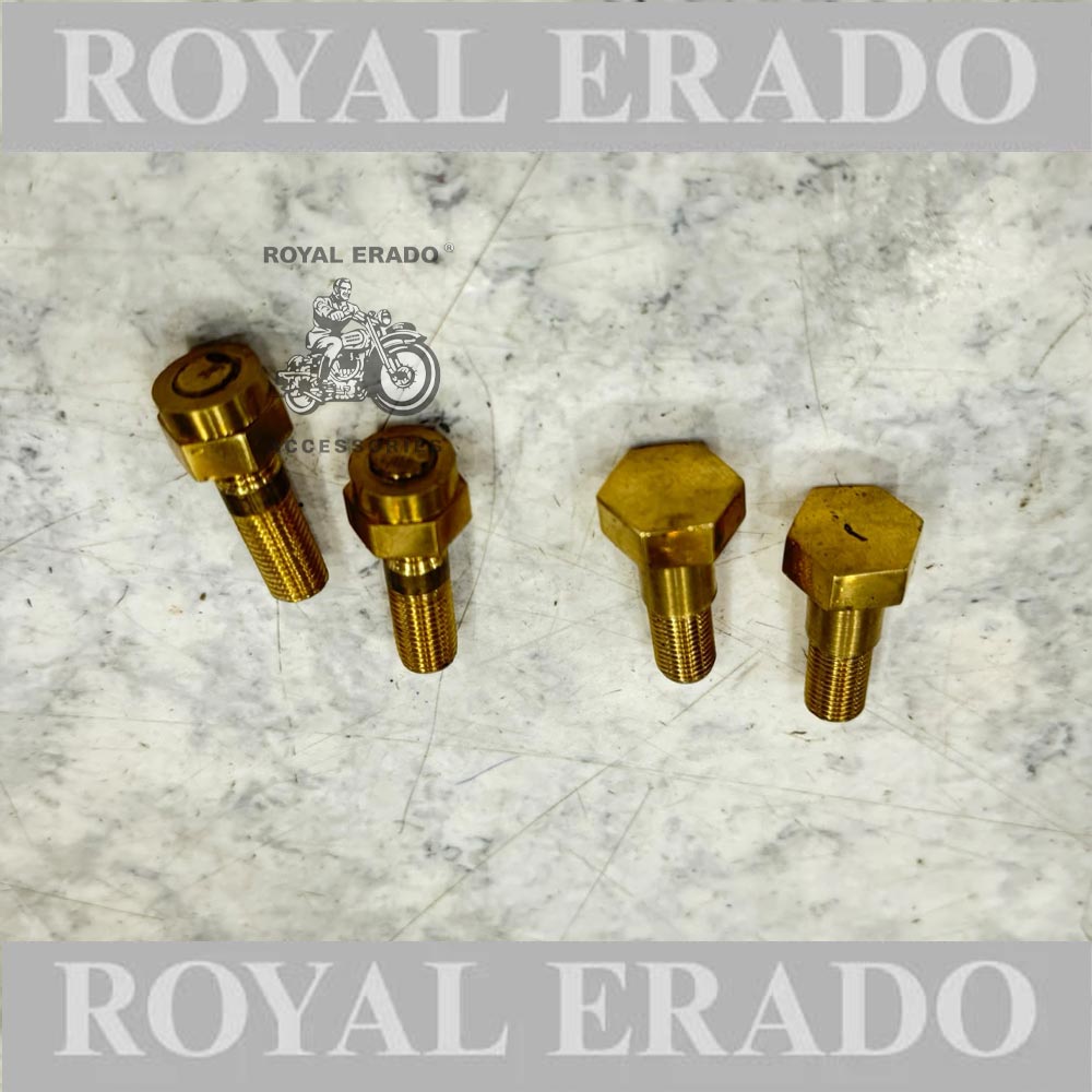 Royal Enfield Electra Standard Cast Iron Engine CI Engine Model Handle Clamp Bolt In Brass After 2000 To 2010 Model