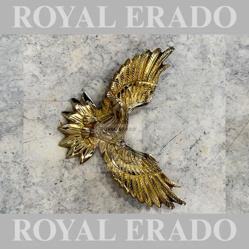 Universal Brass Eagle Logo For Rear Mudguard Flap, Air Filter Box, And Battery Cover  For Royal Enfield Classic Electra And Standard Reborn Classic, New Battalion Standard, Vintage G2 1962 Old model Bullet 350, and Jawa Bobber Perak