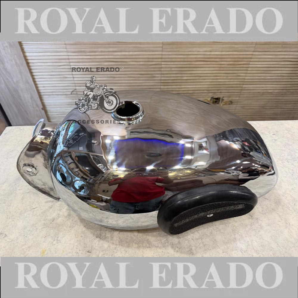 Royal Enfield Chrome Tank 14 Litres With Knee Pads For  Vintage G2 1962 Old Model Bullet 350 Classic Electra Standard
