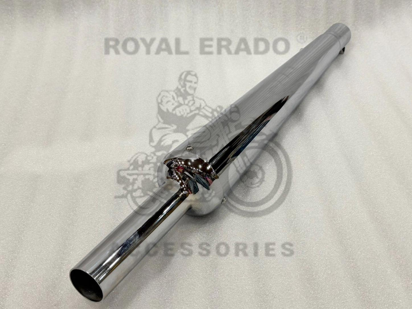 Goldstar Silencer In Chrome With BASE Sound For Royal Enfield Classic Electra Standard, Reborn Classic Battalion Standard, Vintage G2 1962 Old Model, Bullet 350