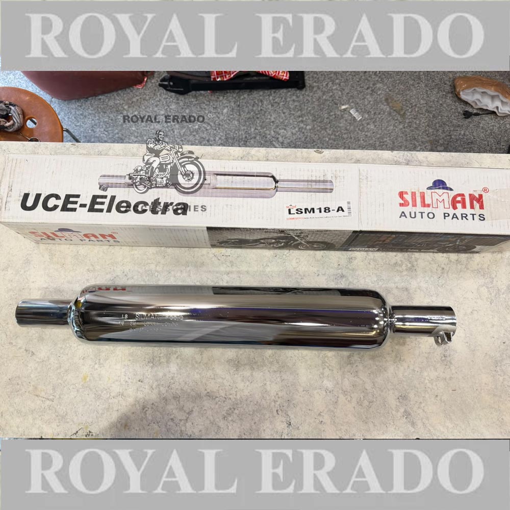 Royal Enfield Reborn Classic &new Standard Battalion Chrome Silman Company Long Punjab Silencer Exhaust Small Mouth ( Free Flow Loud Sound )  Lsm 18 -a