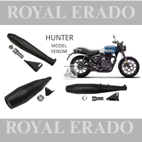Venom Performance exhaust Stainless steel silencer with DB killer D.B killer in  black for Hunter
