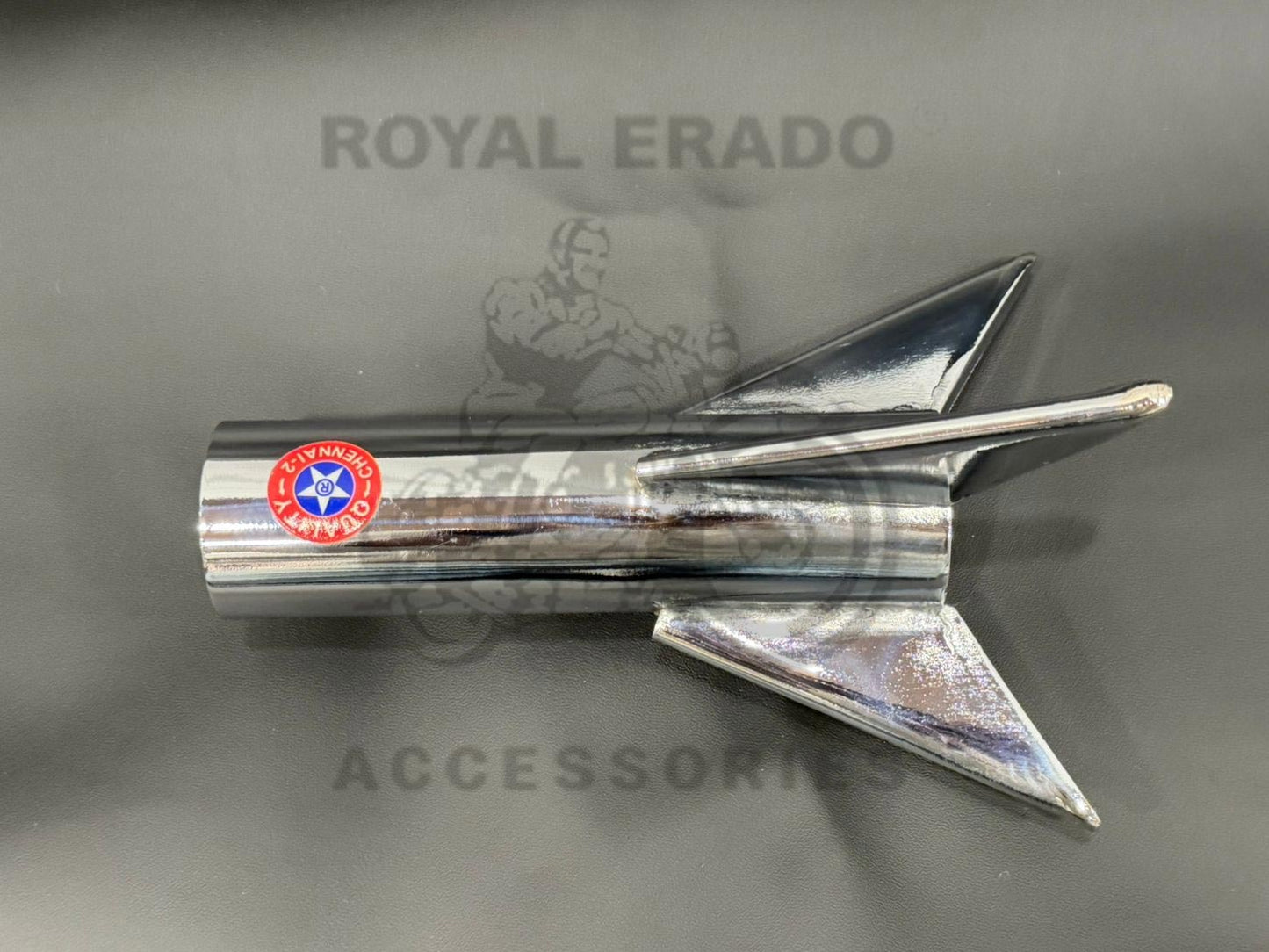 Royal Enfield Chrome Silencer Rocket For Classic Electra Standard, New Battalion Reborn Classic Emerald Green For Indore & Small Mouth Punjab & Original Silencer