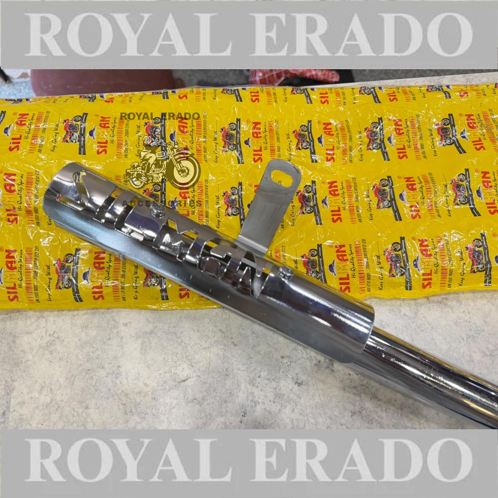 Royal Enfield Reborn Classic & New Standard Battalion Chrome Silman Company C Type Bend Pipe Chrome With Double Sensor