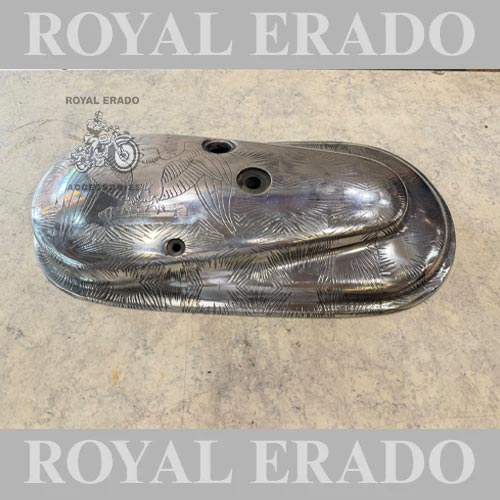 Clutch Cover Case Outer For Old Model Royal Enfield Vintage Standard Cast Iron Engine With Eagle Design Engraving
