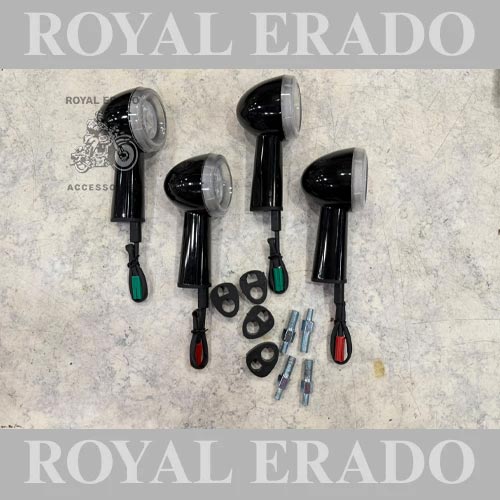 Royal Enfield LED Indicator In Black For Hunter 350 Classic Electra Standard Thunderbird  For Bobber Harley Look