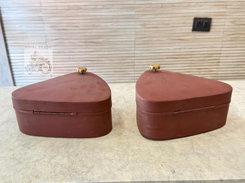 Royal Enfield Flat Toolbox With Brass Flower Nut For Old Standard Vintage G2 1962 Old Model Bullet 350
