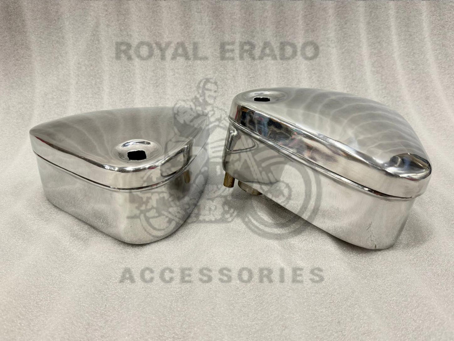 Royal Enfield Classic Electra Standard Vintage G2 1962 Old Model Bullet 350 Aluminum Chrome Tool Box (Non-rustable )