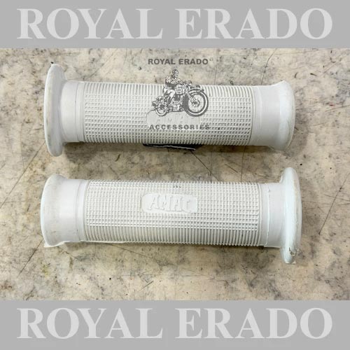 Amal Handlebar Grip In White Colour For 7/8" Handlebar For Vintage Bike Royal Enfield Bsa Norton Triumph Rajdoot With 7/8" Handlebar Classic Electra Standard Thunderbird Reborn Battalion