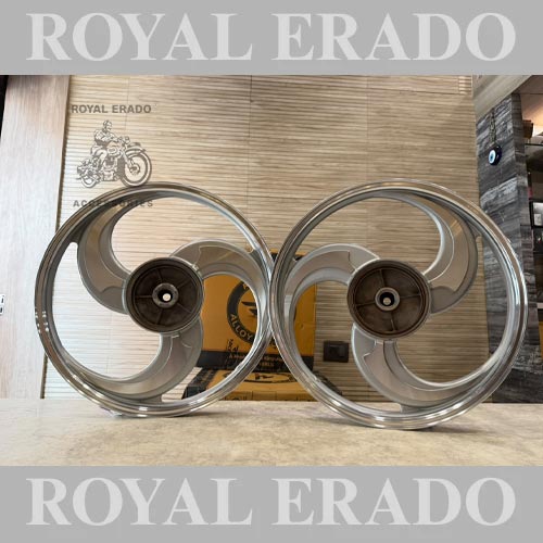 Kingway Raceby 3 S Design 3s Cnc 3 Spoke Talwar Silver Alloy Wheel | For Splendor I3s N Splendor Plus N Splendor Pro/Hf Deluxe/Passion/Passion Pro/Super Splendor/Hero Honda's New Model Splendor (Front 18” Drum And Rear 18” Big Drum)