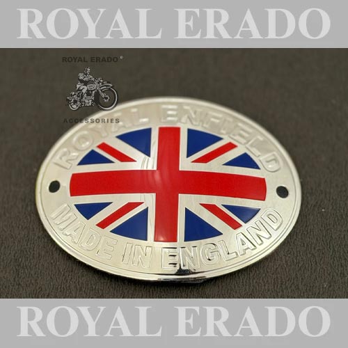 Chrome Made In England British Rear Mudguard Cad Monogram Logo Badge For Vintage G2 1962 Old Model Bullet 350 Royal Enfield Classic, Electra, Standard Reborn Classic, New Standard Battalion