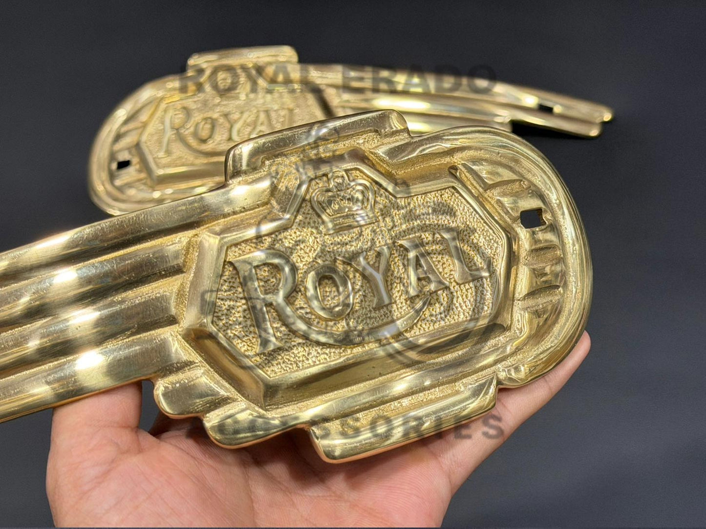 Brass Heavy Royal Tank Monogram For Royal Enfield Standard Vintage G2 1962 Old Model Bullet 350