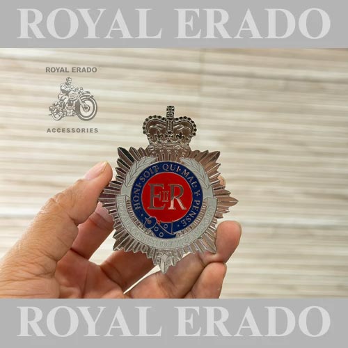 Royal Army Service Corps Officer's Cap Badge / Royal Corps Of Transport 1965-1993, With Queen Elizabeth's Crown Badge,/ Silver-plated, Gilt And Enamel Officers' Collar Badge For Vintage G2 Style Royal Enfield Bsa Norton Triumph