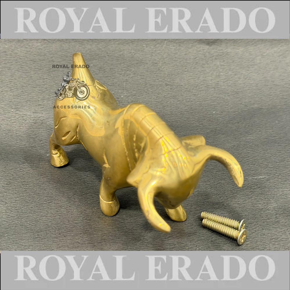 Brass Front Mudguard Bull Small Ogo Monogram For Royal Enfield Classic Electra Standard Vintage G2 1962 Old Model Bullet 350 Meteor 350 Classic 650 Twin Standard 650 Twin Shotgun Goan Classic