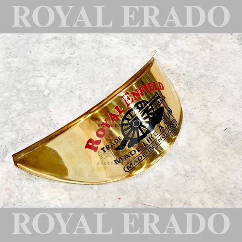 Headlight Cap Shade In Brass With Made Like A Gun Logo For Classic Electra, Standard, Vintage G2 1962 Old Model Bullet 350