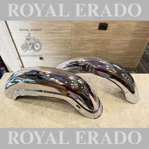 Royal Enfield Standard 350 Chrome Front And Rear Mudguards To Give A Vintage G2 1962-style Look To Your Bike
