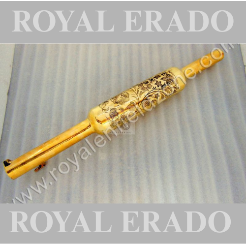 Royal Enfield brass vintage g2 1962 old model bullet 350 cast iron engine ci engine standard classic ( BS3, BS4 electra reborn battalion silencer exhaust in brass with antique engraving laser etching.