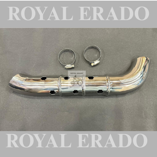Royal enfield classic electra standard efi uce model bs-3 bs-4 model bend pipe heat plate in chrome stainless steel