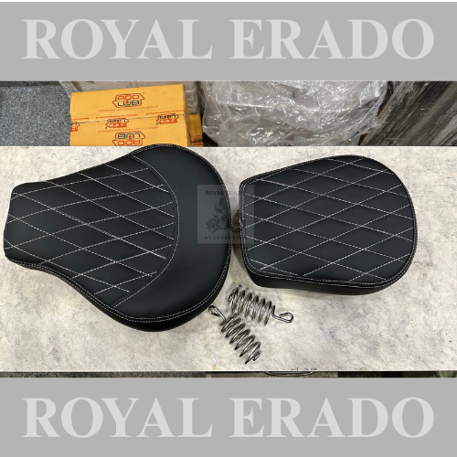 Royal enfield classic electra standard comfortable seat with springs in black for long rides